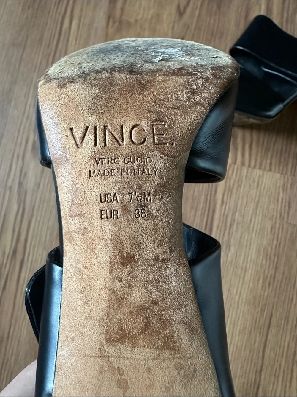 Vince Black Leather Pumps